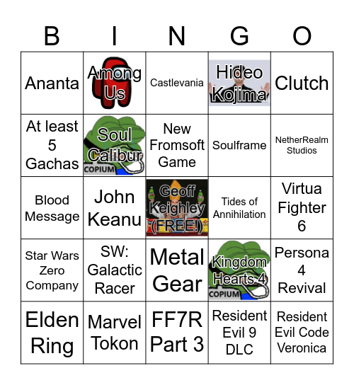 Summer Games Fest 2026 Bingo Card