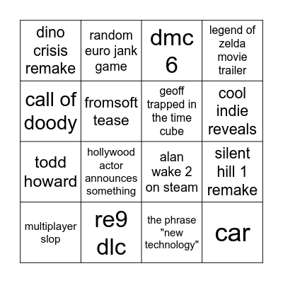 SGF 2026 Bingo Card