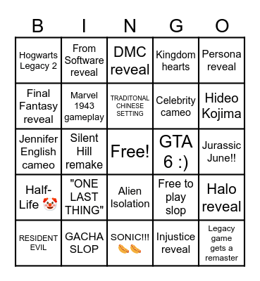 Daddy Geoff Bingo Sheet Bingo Card