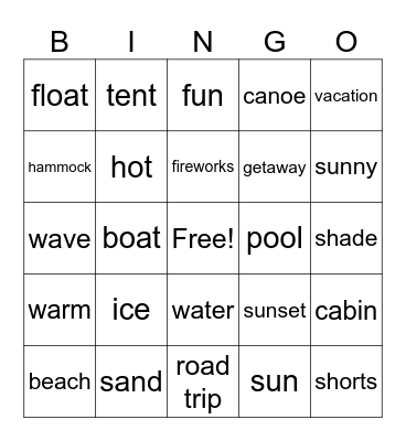 Grade 11 Fun Friday Bingo Card