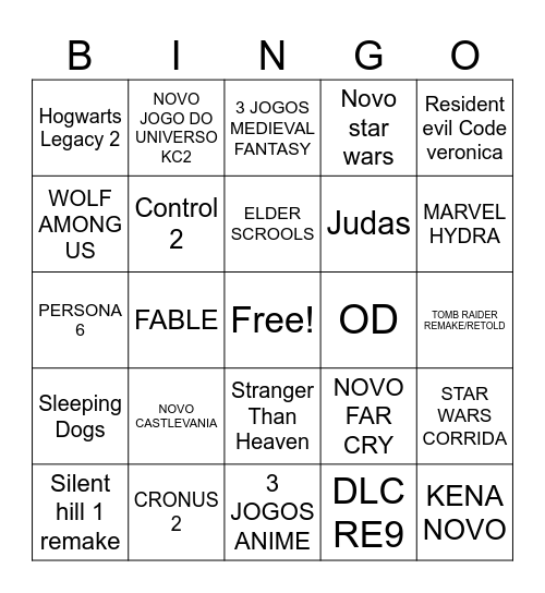 Bingo Card - Summer Game Fest 2025 Bingo Card