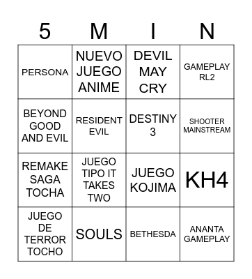 SUMMER GAME FEST Bingo Card