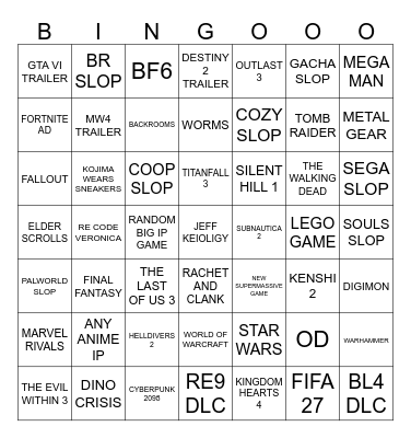 Summer Games Fest Bingo Card