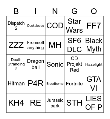 Summer Games Fest Bingo Card