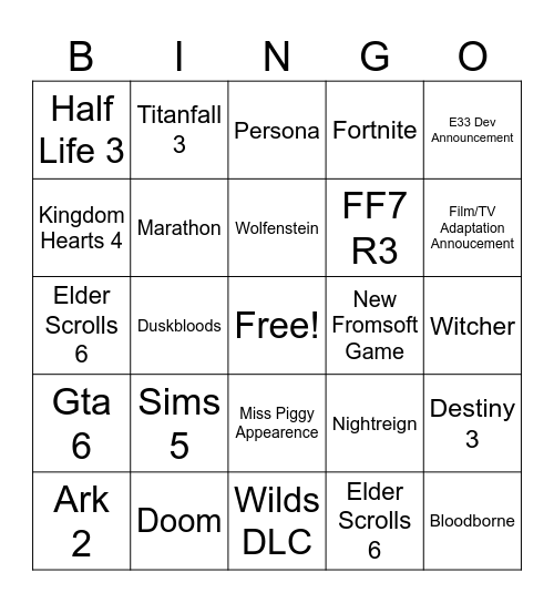 Summer Games Fest 2026 Bingo Card