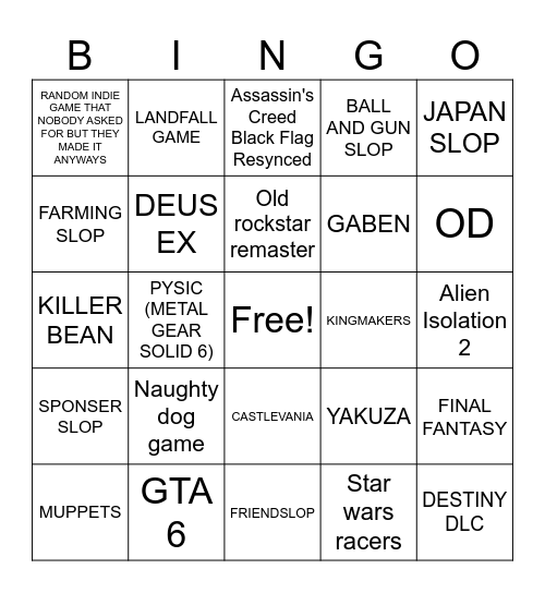 BINGO Card