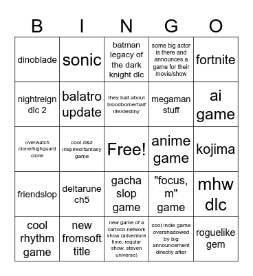 sgf bingo Card