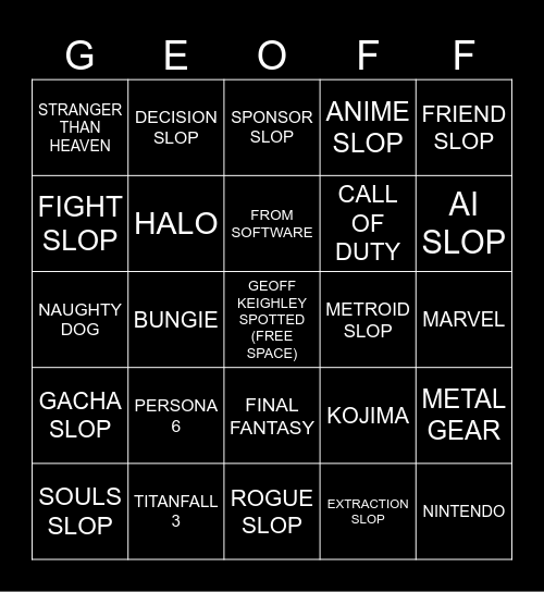 SUMMER GAMES FEST 2026 Bingo Card