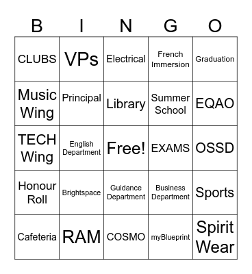 MMR Bingo Card