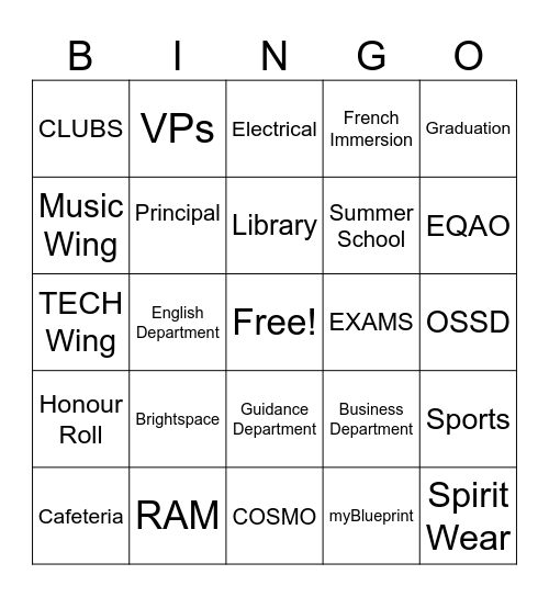 MMR Bingo Card