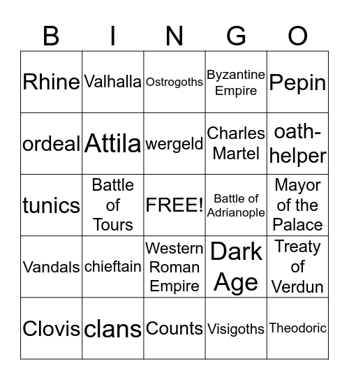 Chapters 17 and 18 Review Bingo Card