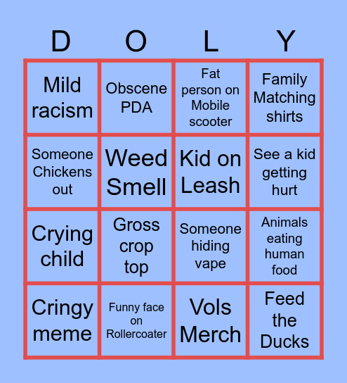 Dollywood 2026 Bingo Card