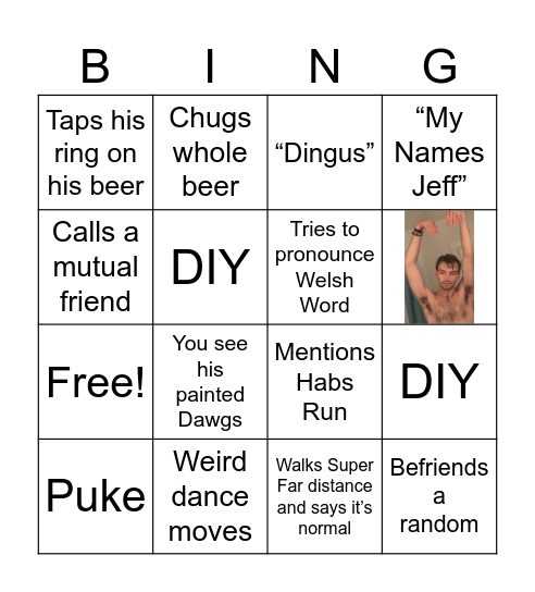 Jeff’s Already Married Bingo Card