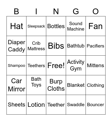 Baby Bingo Card