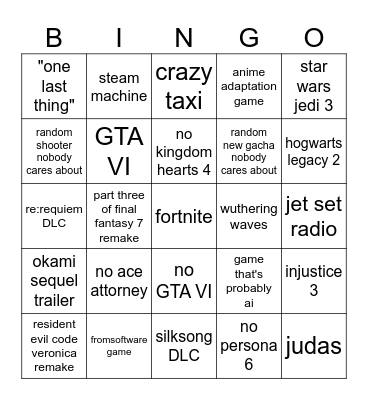 summer games fest baby Bingo Card