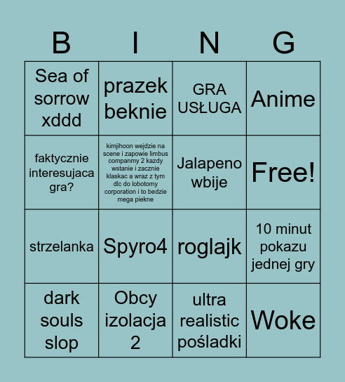 Microsoft Bingo Card