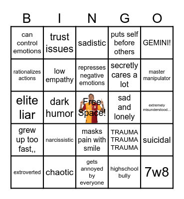 RAYMOND KINNIE BINGO Card