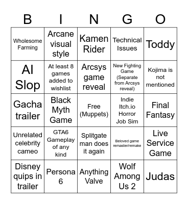 SGF 2026 BINGO Card