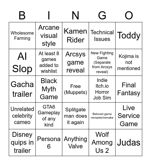 SGF 2026 BINGO Card
