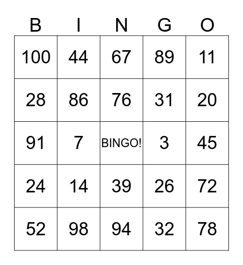 Bingokaart Bingo Card