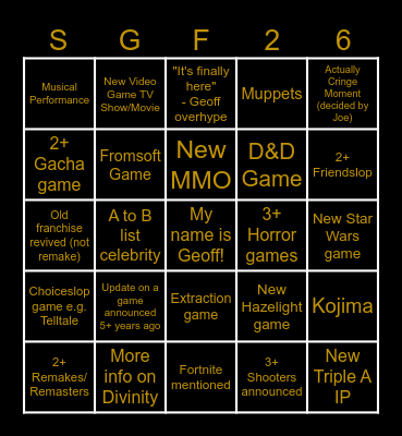 Summer Games 2026 Bingo Card