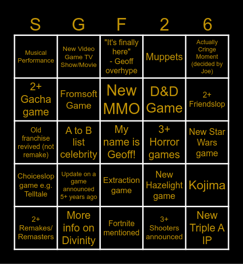 Summer Games 2026 Bingo Card