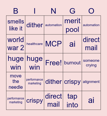 perf marketing town hall bing bango Bingo Card