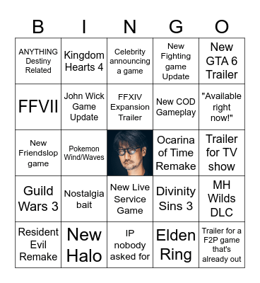 Summer Game Fest Bingo Card