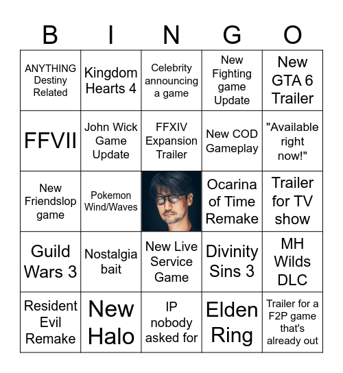 Summer Game Fest Bingo Card