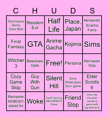 Summer Games Fest Bingo Card