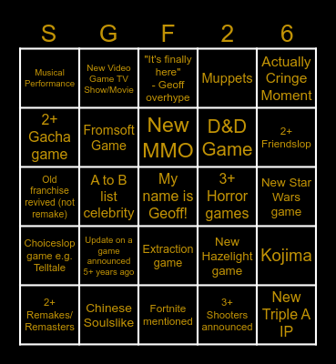 Summer Games 2026 Bingo Card