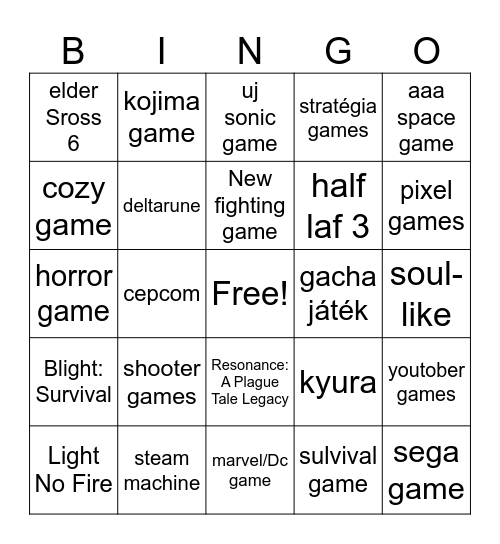 Á Bingo Card