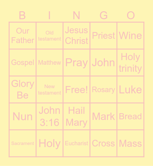 Religion general Bingo Card