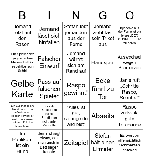 Raspo III Bingo Card