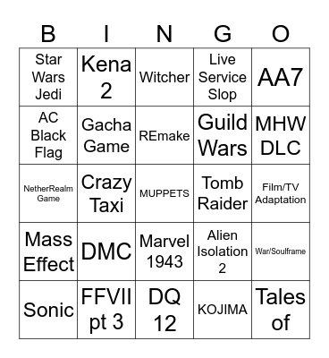 SGF 2026 Bingo Card