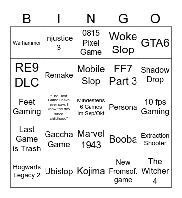 Summer Games Fest 2026 Bingo Card