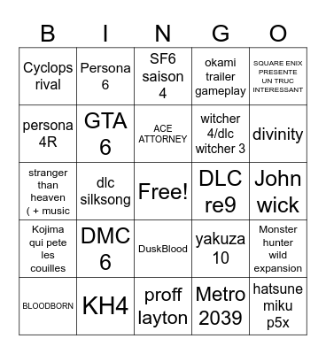state of play Bingo Card