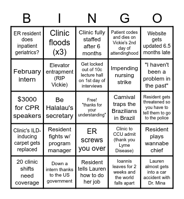Chief Year 2025-2026 Bingo Card