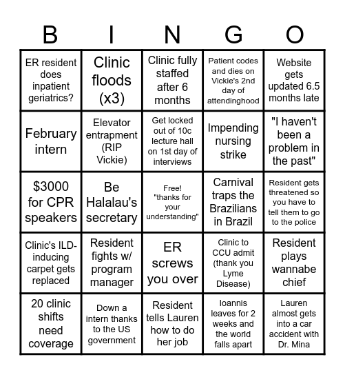 Chief Year 2025-2026 Bingo Card