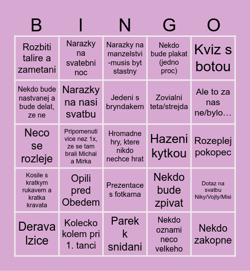 Ano!! Bingo Card