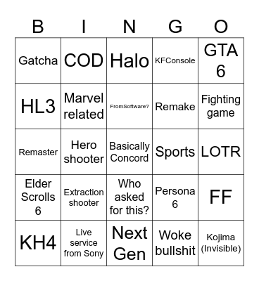 Summer Games '26 Bingo Card