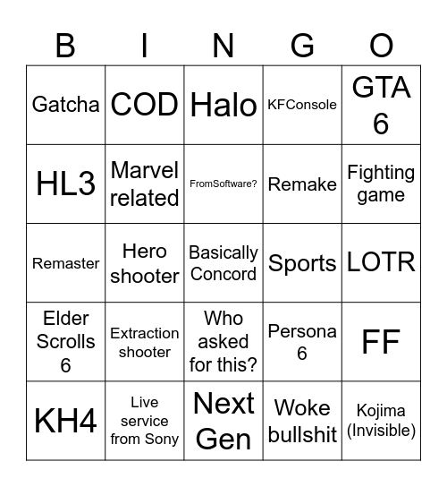 Summer Games '26 Bingo Card