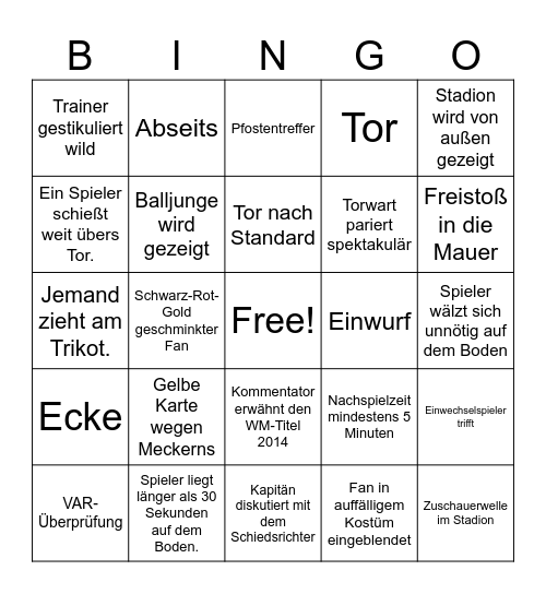 BINGO WM STV Bingo Card