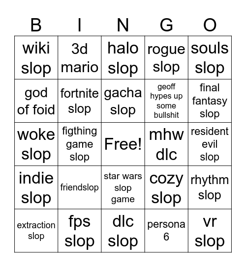 summer games fest Bingo Card