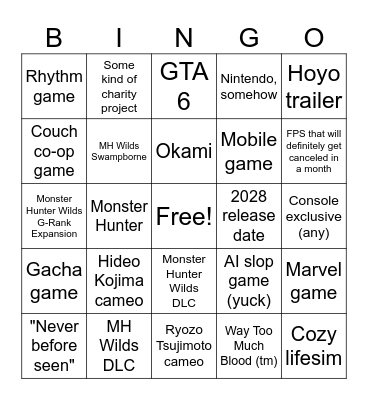 SGF Bingo 2026 Bingo Card
