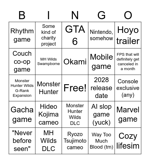 SGF Bingo 2026 Bingo Card