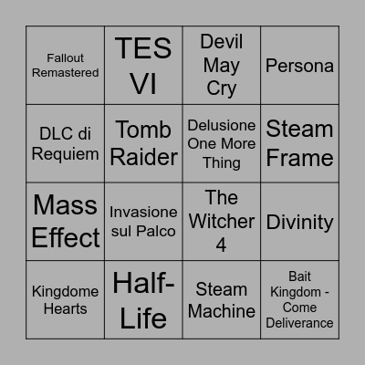 Summer Game Fest 2026 Bingo Card