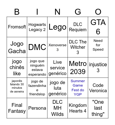 Bingo State of Play Bingo Card