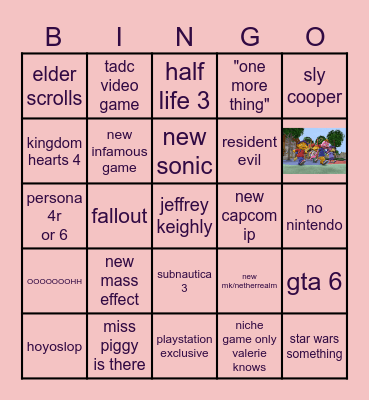 summer games fest Bingo Card