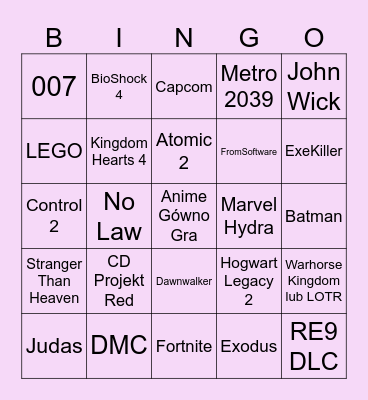 SGF Bingo Card